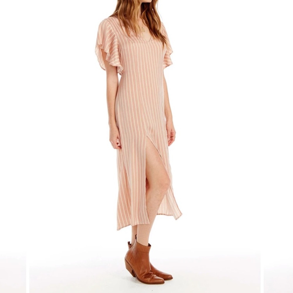 Saltwater luxe taupe dress stripped